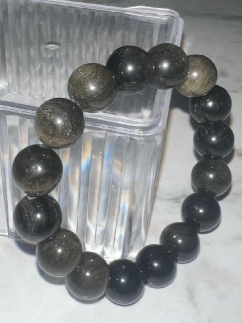 Gold Obsidians Beaded Bracelet